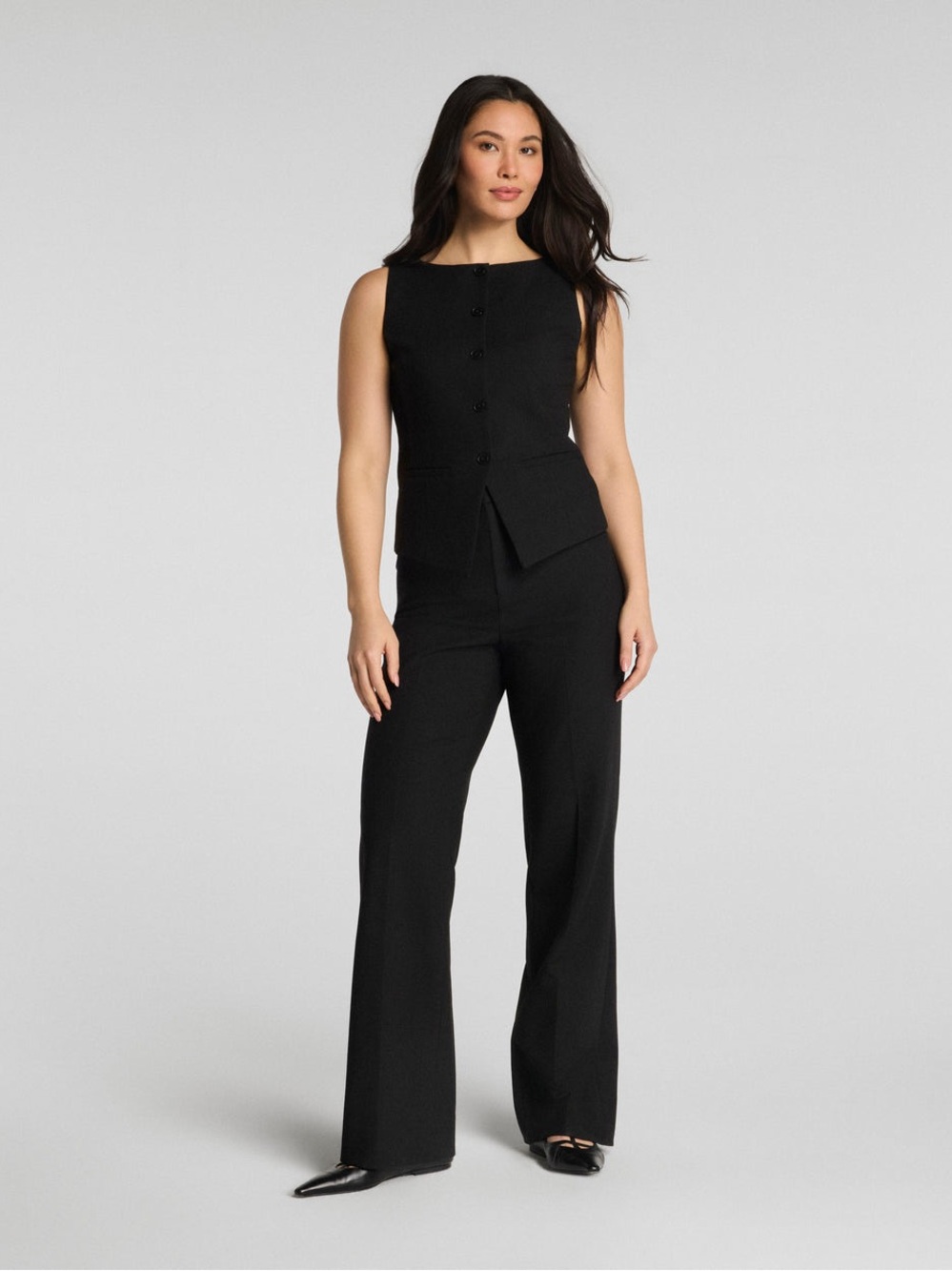 SPANX® WellSuited Tailored Button-Down Vest & Easy Flare Pant size Large NWOT